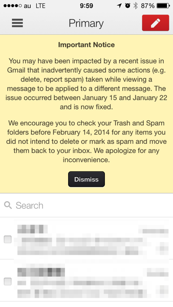 Gmail important notice 20140129